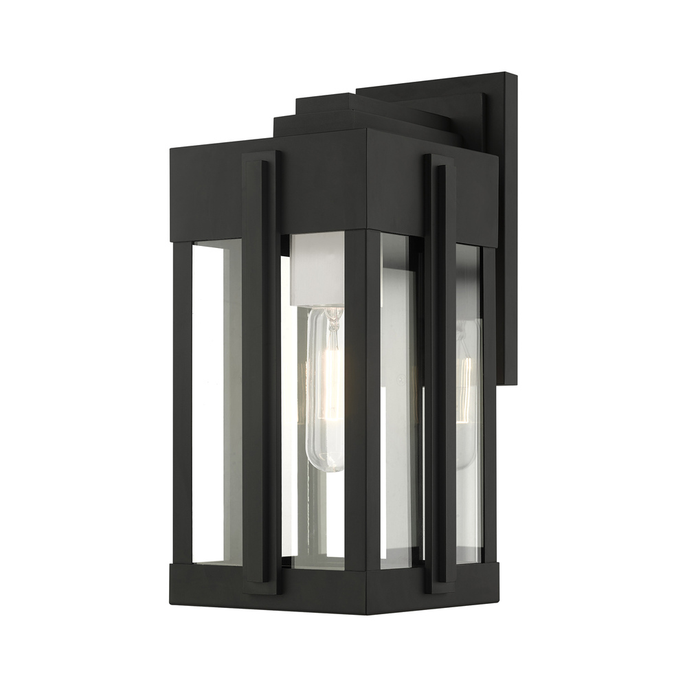 1 Lt Black Outdoor Wall Lantern