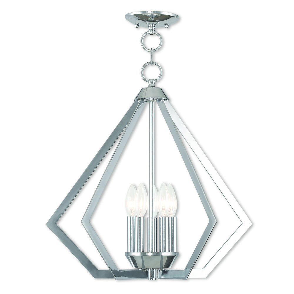 5 Light Polished Chrome Chandelier