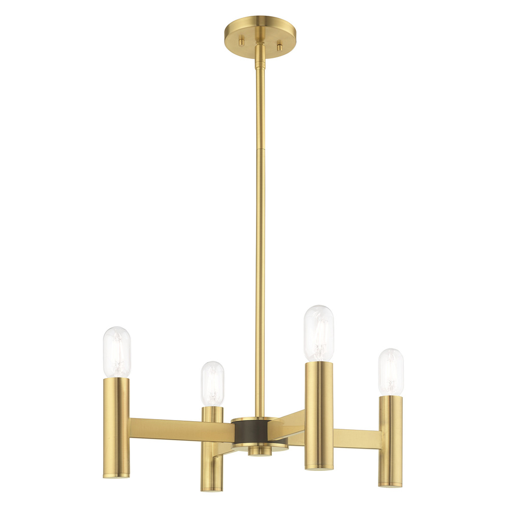 4 Lt Satin Brass Mini Chandelier