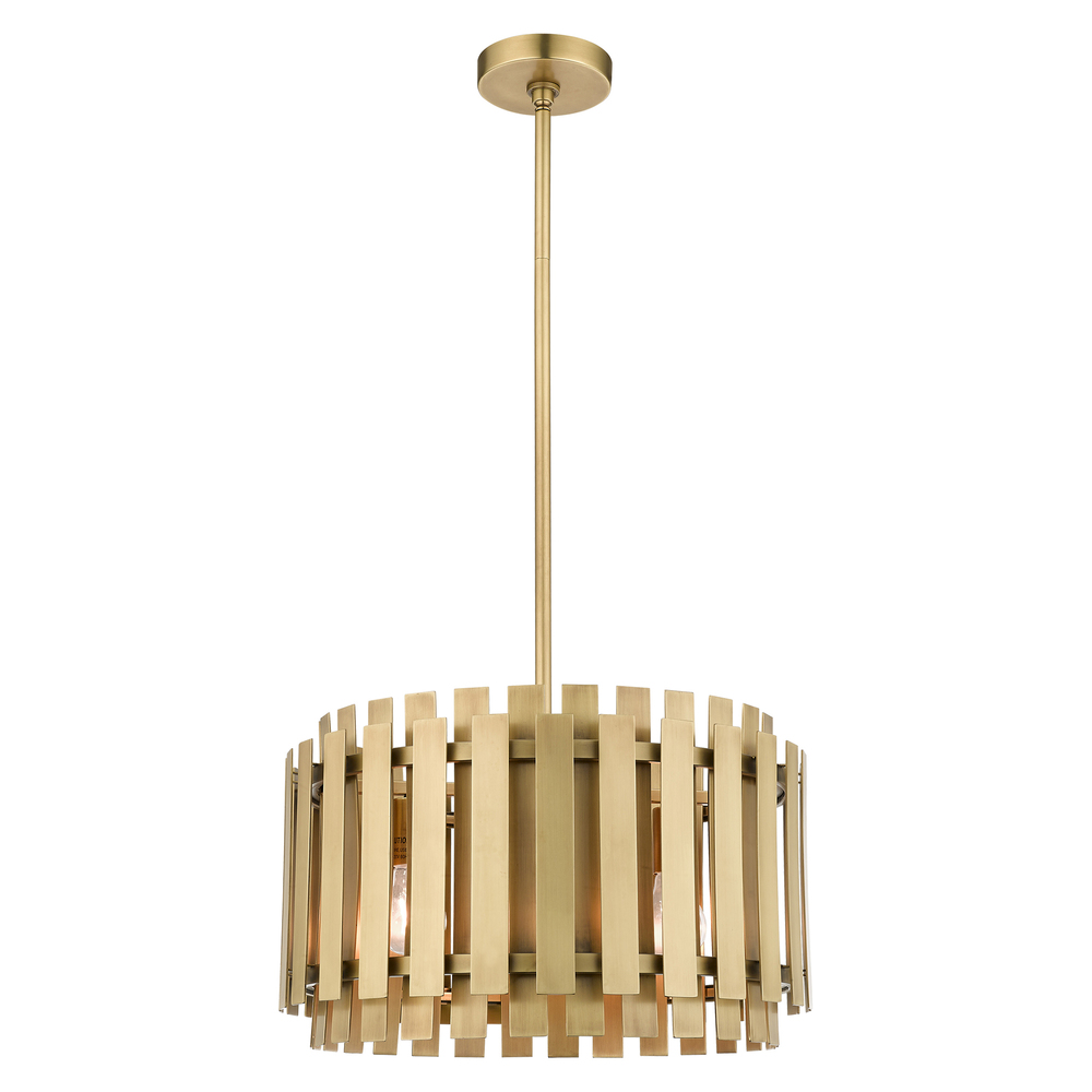 5 Lt Natural Brass Pendant Chandelier