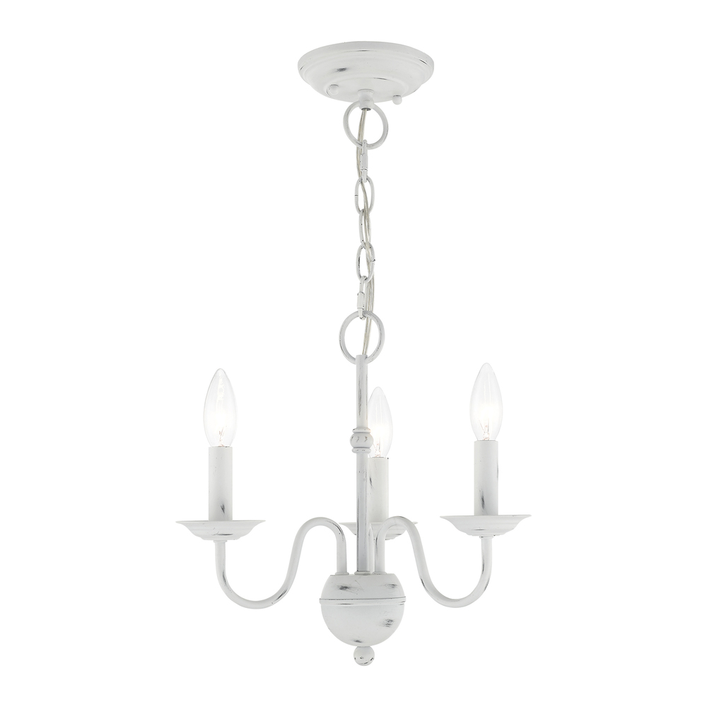 3 Lt Antique White Mini Chandelier