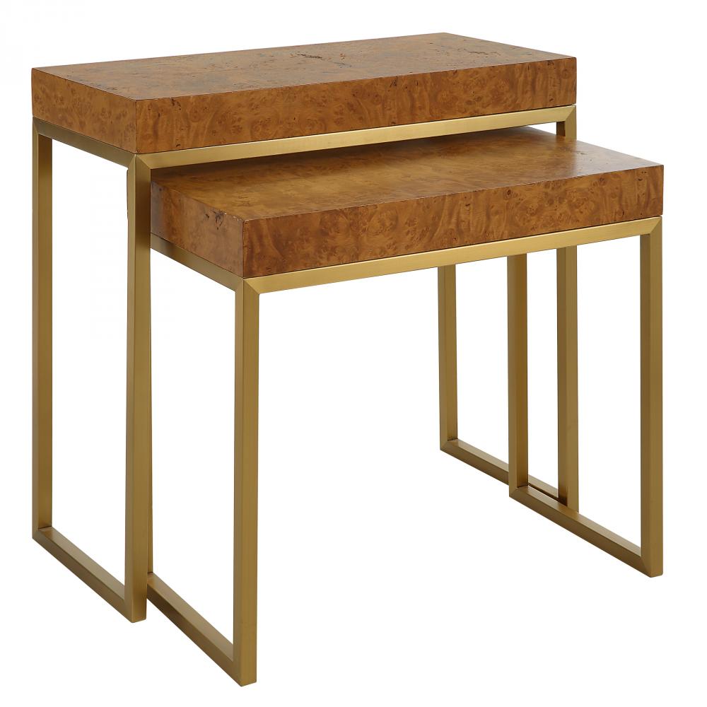 Uttermost Burl-esque Wooden Nesting Tables, S/2