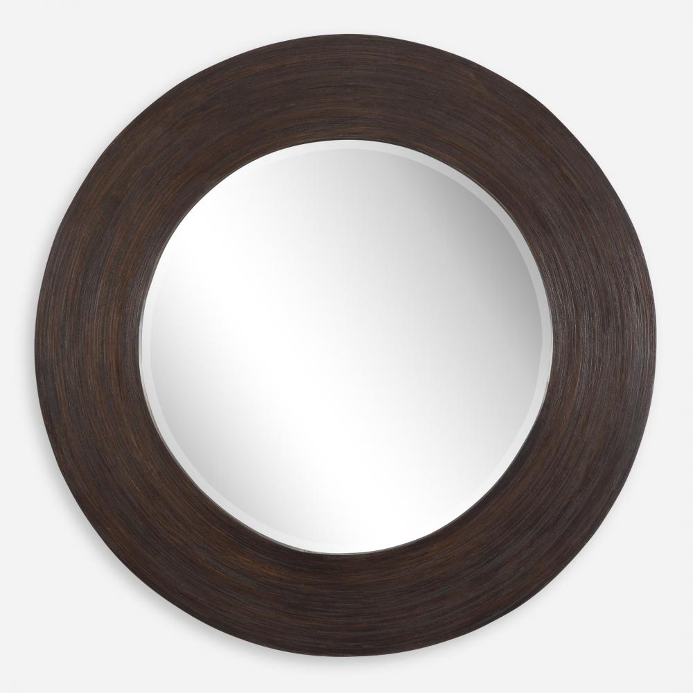 Uttermost Dutton Dark Walnut Round Mirror