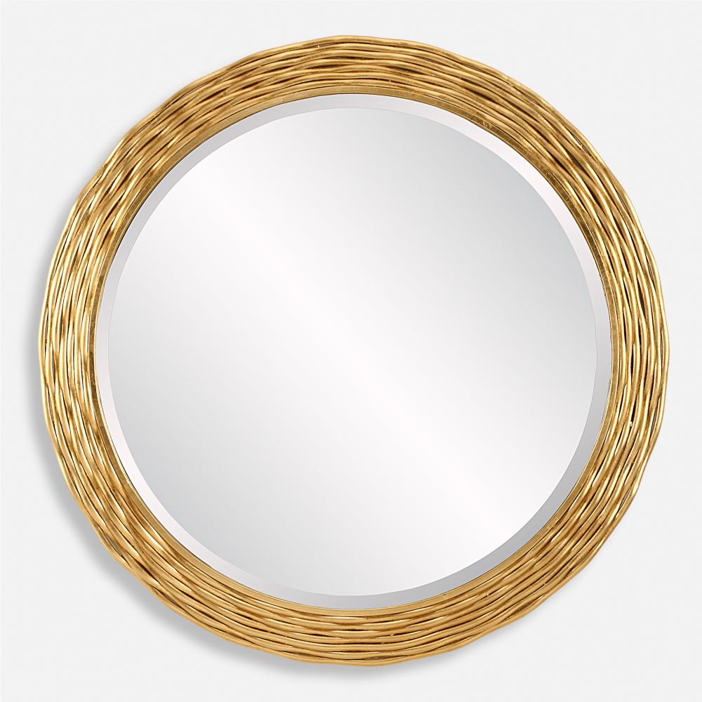 Celeste Gold Round Mirror