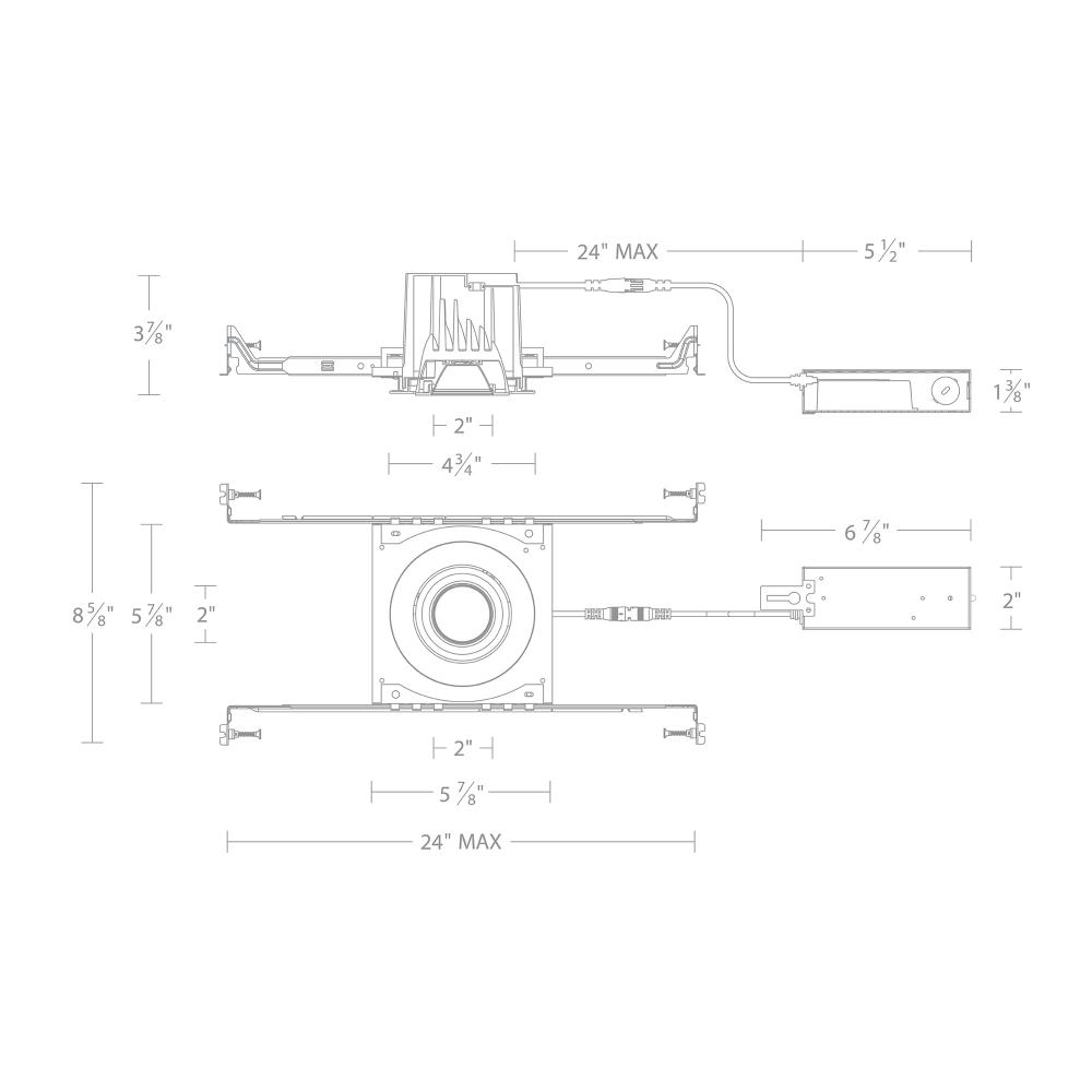 Ocular 3.0 Dim-to-Warm Round Adjustable Trim and Remodel Housing with New Construction Frame-In Ki