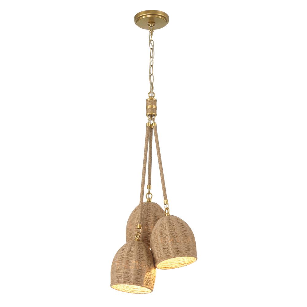 Jace 3 Light LED Soft Gold Mini Pendant