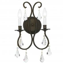 Crystorama 5012-EB-CL-S - Ashton 2 Light Swarovski Strass Crystal English Bronze Sconce