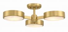 Crystorama ORS-733-MG-ST - Orson 3 Light Modern Gold Semi Flush Mount