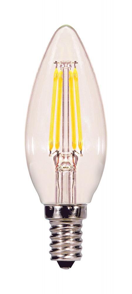 4.5 Watt B11 LED; Clear; Candelabra base; 5000K; 120 Volt; 2-Card