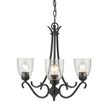 Golden 8001-3 BLK-SD - Parrish 3 Light Chandelier