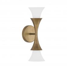 Capital 655721ML - 2-Light Sconce in Mystic Luster with Soft White Glass