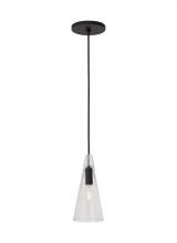 Visual Comfort & Co. Modern Collection SLPD281CB - Sean Lavin Selina 1-LT dimmable small accent pendant with nightshade black finish and glass shade