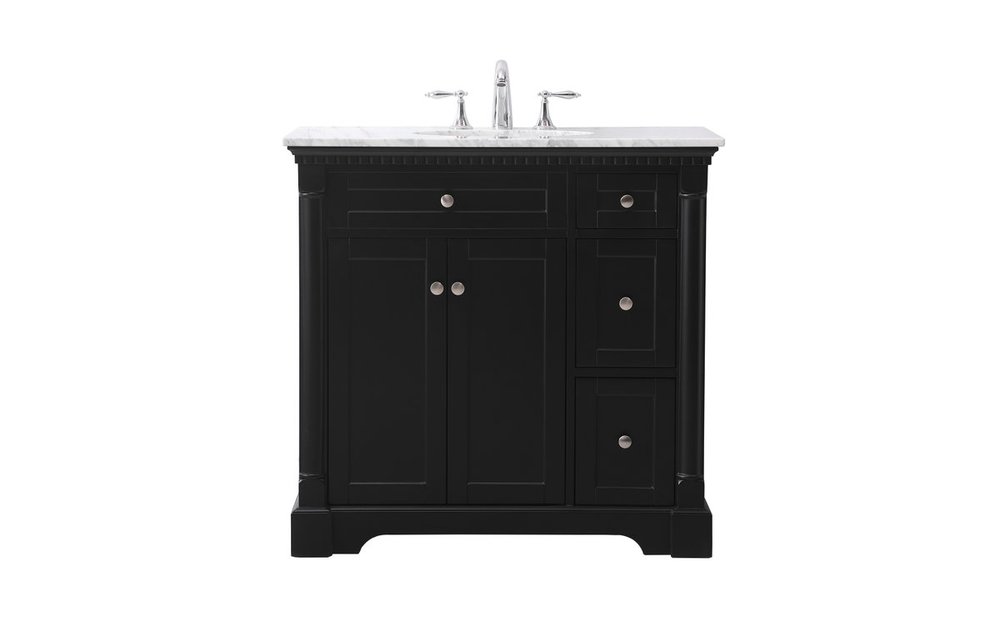 36 Inch Single Bathroom Vanity Set in Black