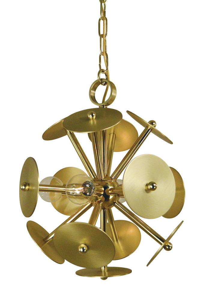 4-Light Antique Brass/Magogany Bronze Apogee Mini Chandelier