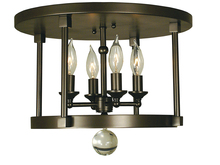 Framburg 1102 AB - 4-Light Antique Brass Compass Flush / Semi-Flush Mount